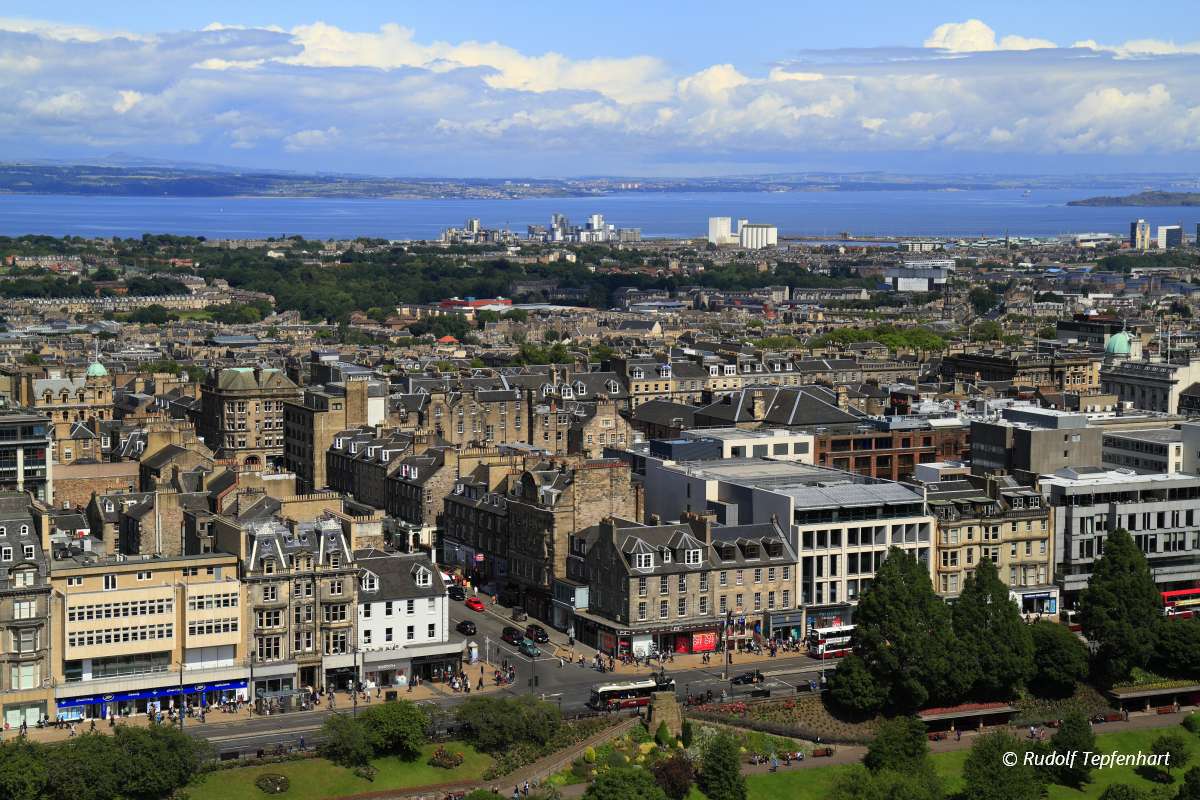 A view over Edinburgh from Castle Hill, Scotland