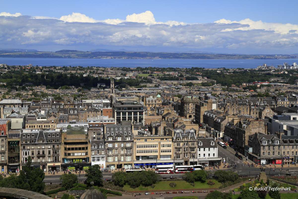 A view over Edinburgh from Castle Hill, Scotland