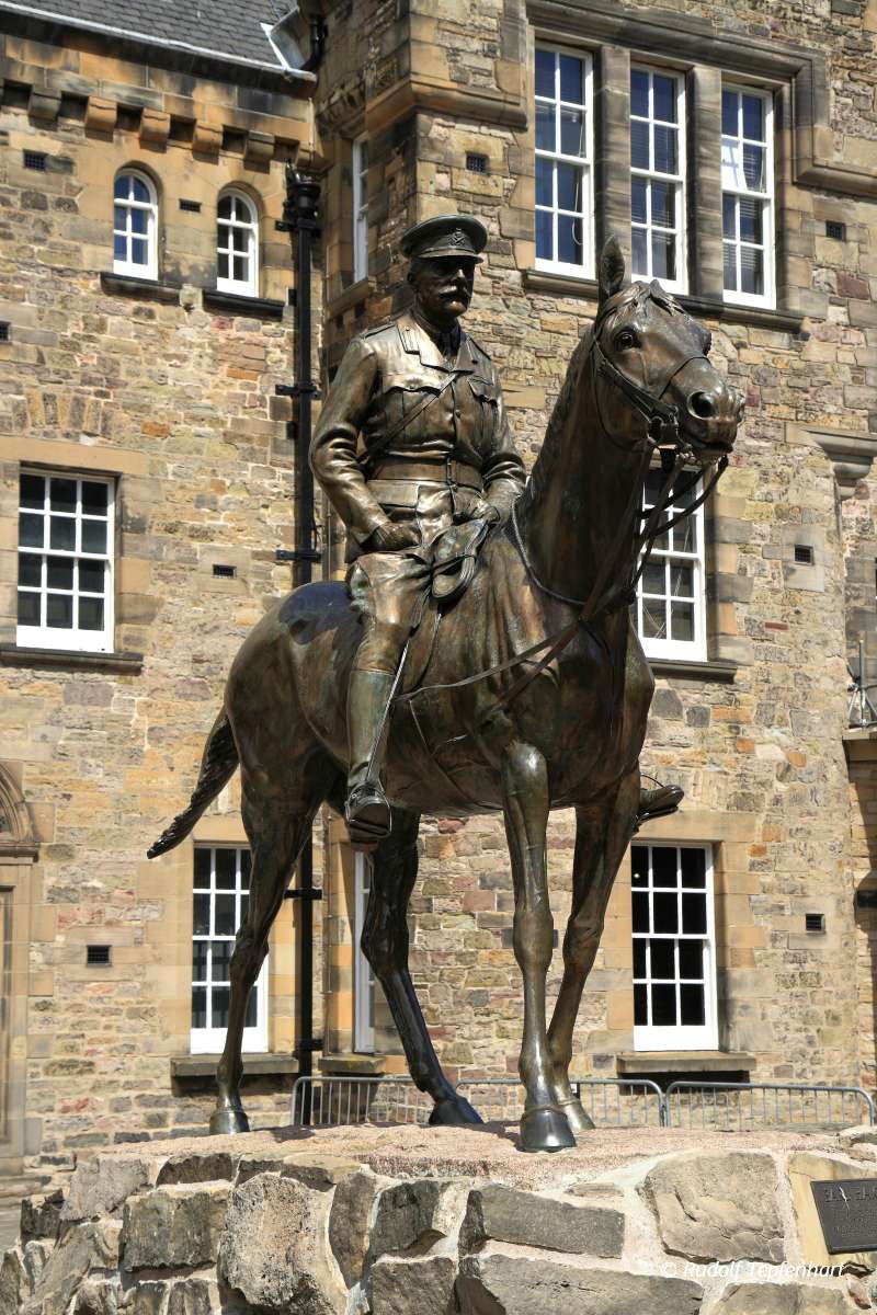 Statue of Field Marshal Douglas Haig in Edinburgh Castle in Edin